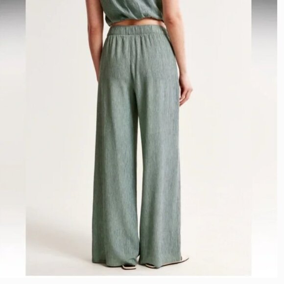 Abercrombie Crinkle Textured Pull On Pants | Sage Green | NWT | XXXL Long - Picture 4 of 8